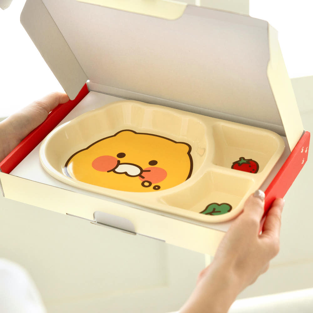 [KAKAO FRIENDS] Choonsik Ceramic Plate with 3 Sections - 춘식이 3칸 나눔 접시 플레이팅 예쁜 그릇 식기 세라믹 도자기 식판