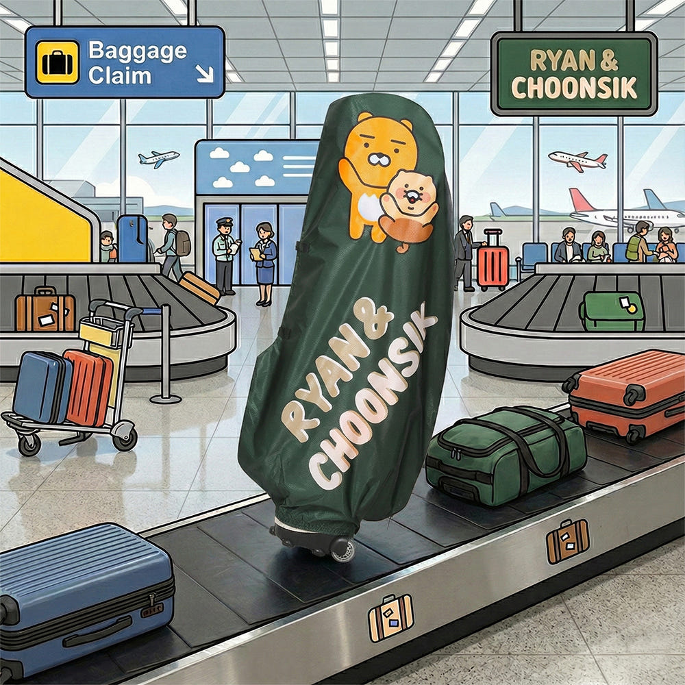 [KAKAO FRIENDS] Kakao Golf Essential Travel Cover(Bag) Ryan & Choonsik - 카카오프렌즈 골프 캐디백 항공커버 라이언 춘식이 2종