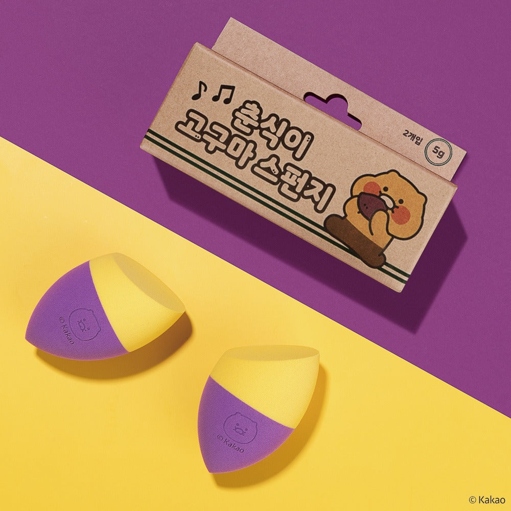 [KAKAO FRIENDS] Choonsik Sweet Potato Sponge 2 pieces - 카카오 프렌즈 화장 스펀지 춘식이