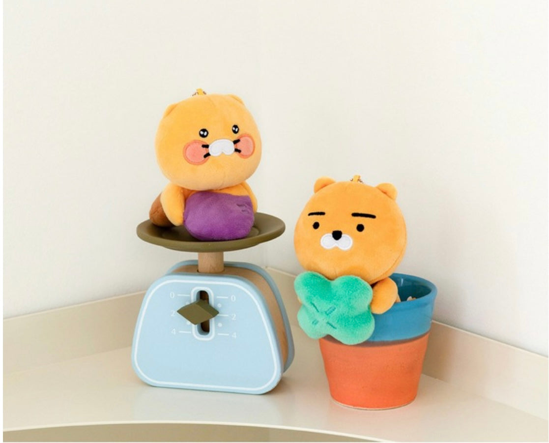 Kakao Friends: Monitor Key Ring Ryan & Choonsik - 춘식이 모니터 인형 키링, 가방 열쇠고리 라이언 & 춘식