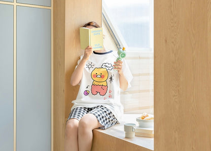 Kakao Friends: Choonsik Raglan Pajama Set 춘식이 래글런 반팔 파자마 세트