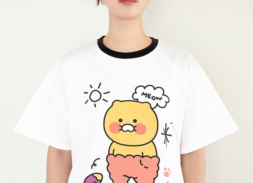 Kakao Friends: Choonsik Raglan Pajama Set 춘식이 래글런 반팔 파자마 세트