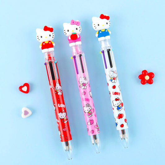 Sanrio Hello Kitty Figure 6 Color Ball Pen 산리오 헬로키티 피규어 6색 볼펜