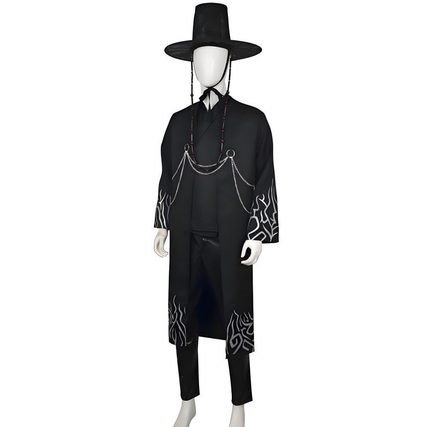 [KDH] Saja Boys Men’s Demon Hunter Black Cosplay Costume – Halloween Party Outfit - 사자 남성용 악마 사냥꾼 블랙 코스프레 의상 – 할로윈 파티 의상