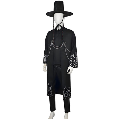 [KDH] Saja Boys Men’s Demon Hunter Black Cosplay Costume – Halloween Party Outfit - 사자 남성용 악마 사냥꾼 블랙 코스프레 의상 – 할로윈 파티 의상