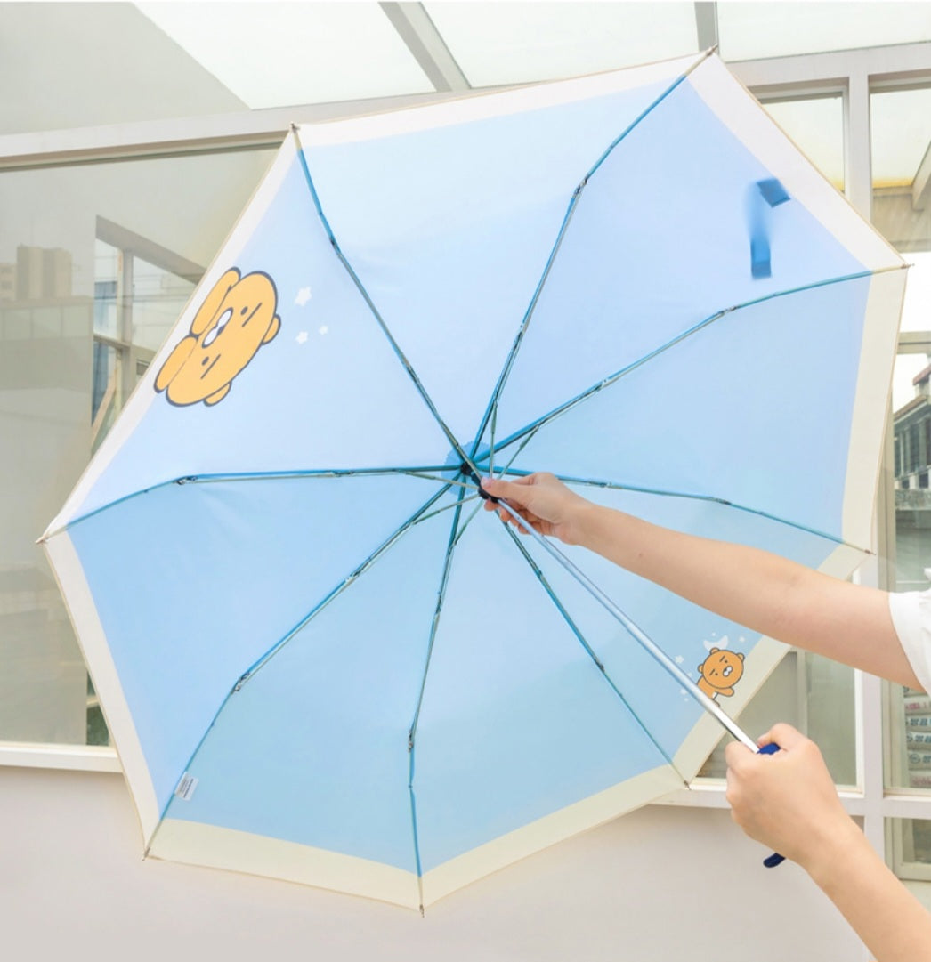 Kakao Friends: Foldable Umbrella  (Non-Automatic) Ryan 라이언 3단 수동 우산