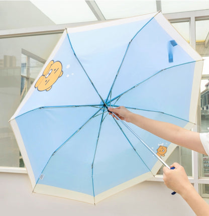 Kakao Friends: Foldable Umbrella  (Non-Automatic) Ryan 라이언 3단 수동 우산