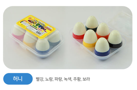 WOWKIDS EGGTOK (6 Colors) - Safe Kids Painting Kit (와우키즈 에그톡 6색 - 안전한 어린이 물감)