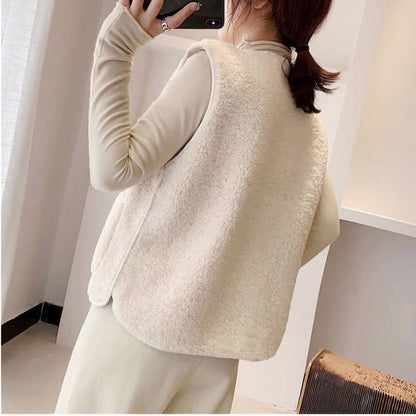 Ivory Fleece Jacket for Women - 여성 양털 뽀글이 자켓