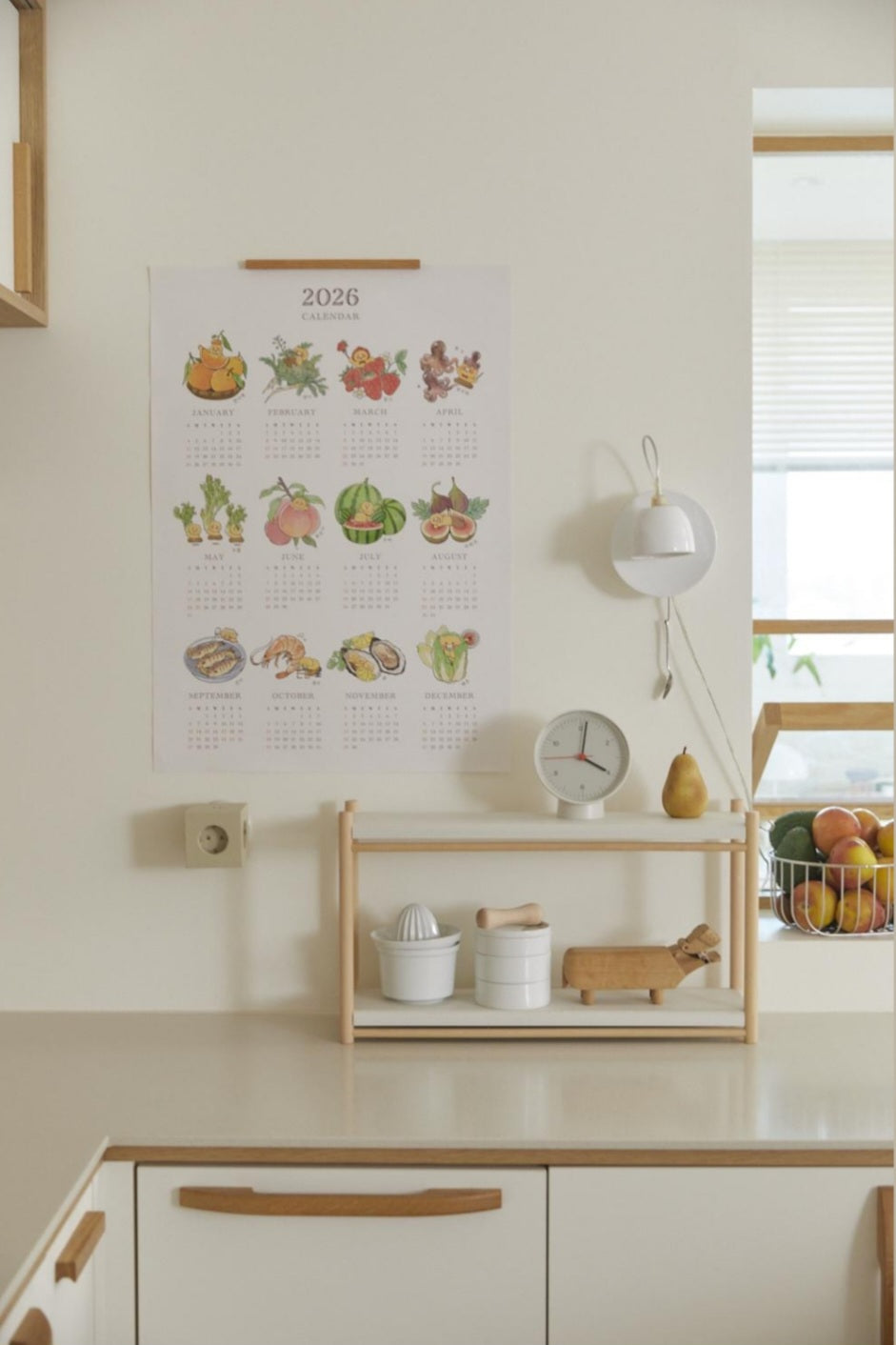 [KAKAO FRIENDS] 2026 Choonsik Poster Calendar SKorean Season Foods Info