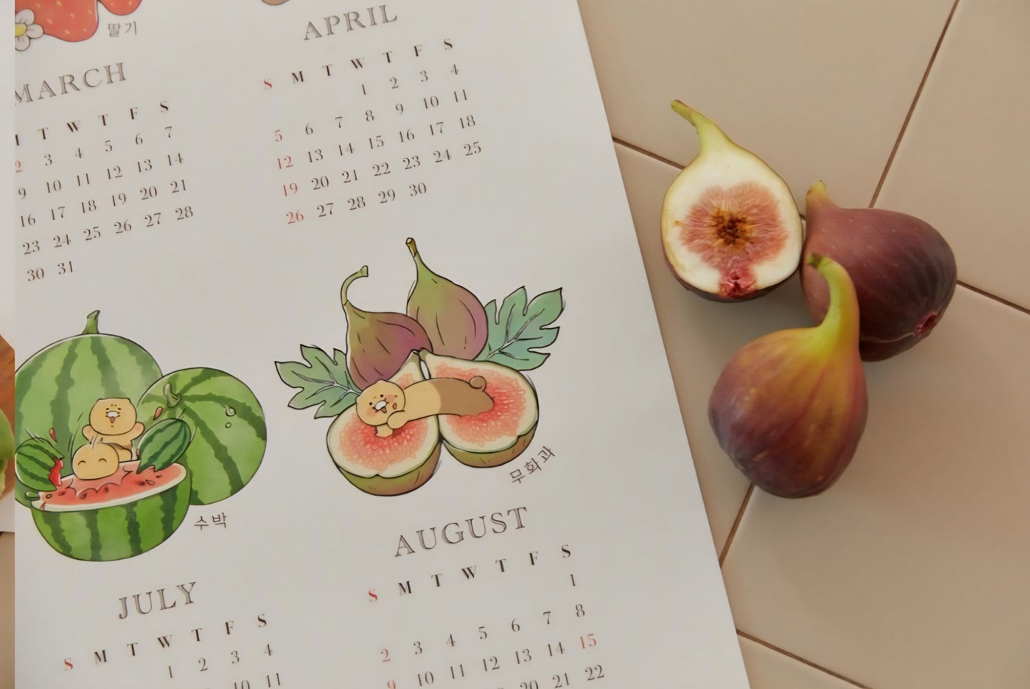 [KAKAO FRIENDS] 2026 Choonsik Poster Calendar SKorean Season Foods Info