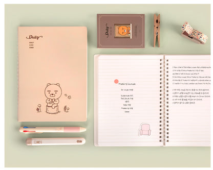 [KAKAO FRIENDS] Daily Diary Spring Notebook Ryan & Apeach - 데일리 스프링 일긴 노트