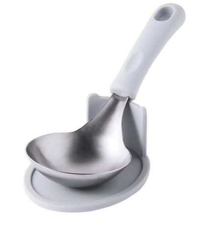 국민 국자, 전현무 국자 (받침대 포함) 8 칼라 - Widr Head Serving Spoon with Silicon Handle