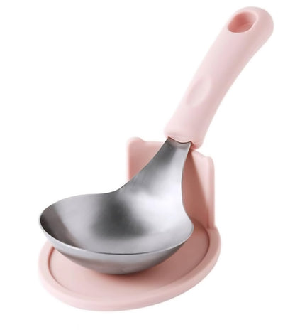 국민 국자, 전현무 국자 (받침대 포함) 8 칼라 - Widr Head Serving Spoon with Silicon Handle