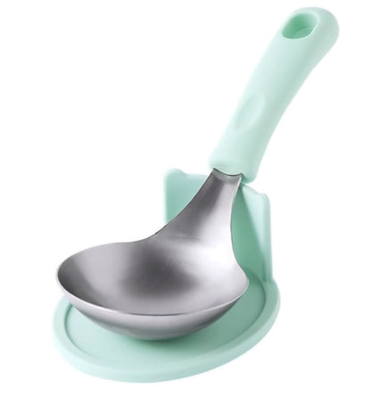 국민 국자, 전현무 국자 (받침대 포함) 8 칼라 - Widr Head Serving Spoon with Silicon Handle