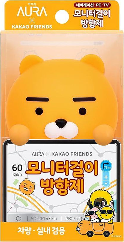 KAKAO FRIENDS APEACH Monitor Air freshener - AURA Blue Sky Monitor-Mounted Air Freshener Pod - Ryan (4.5ml / 0.15fl oz) 카카오 프렌즈 모니터 방향제 라이언