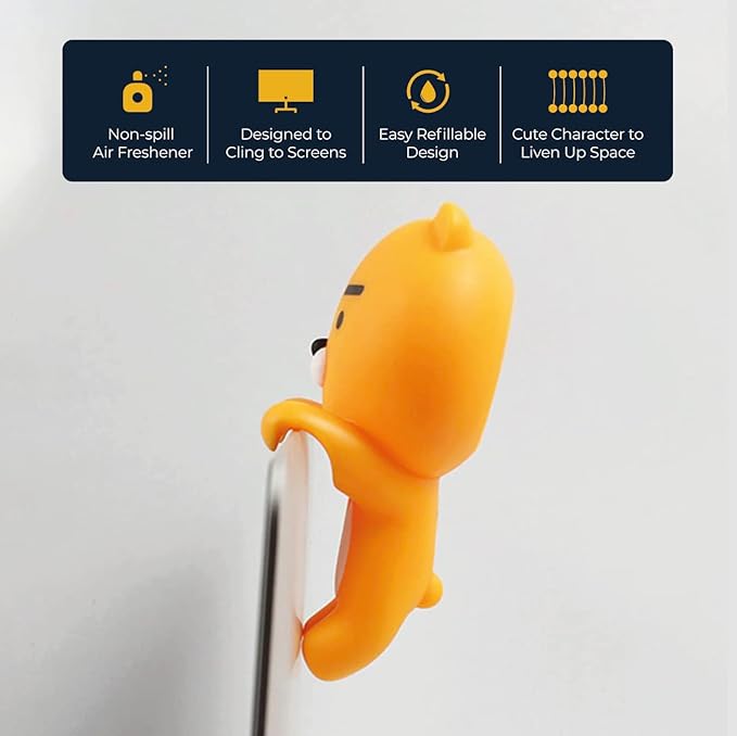 KAKAO FRIENDS APEACH Monitor Air freshener - AURA Blue Sky Monitor-Mounted Air Freshener Pod - Ryan (4.5ml / 0.15fl oz) 카카오 프렌즈 모니터 방향제 라이언