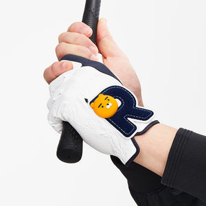 Kakao Friends: Friends Ball Marker Men's One-Hand Synthetic Leather Gloves - Ryan (Navy) 프렌즈 볼마커 남성 한손 합피장갑 - 라이언 (네이비)