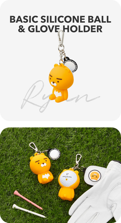 Kakao Friends: Basic Silicone Ball & Glove Holder - Ryan 베이직 실리콘 볼 & 장갑 홀더 - 라이언