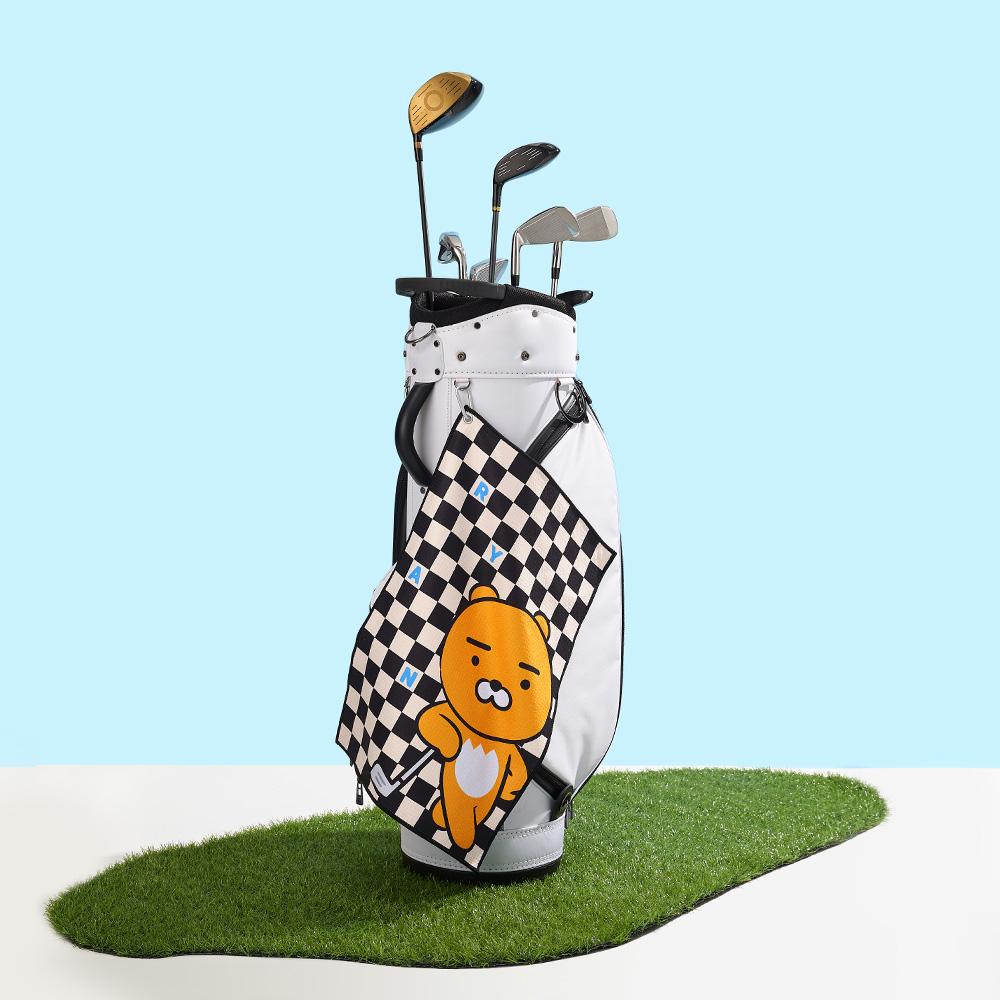 Kakao Friends: Checkerboard Golf Club Towel - Ryan 체커보드 골프 클럽 타월 - 라이언