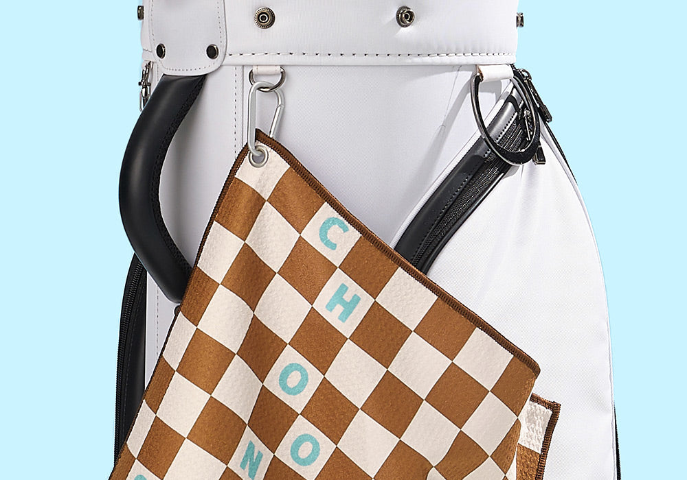 Kakao Friends: Checkerboard Golf Club Towel - Choonsik 체커보드 골프 클럽타월 - 춘식이