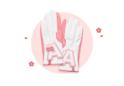 KAKAO FRIENDS: Friends Ball Marker Women's Both Hands Synthetic Leather Gloves - Apeach  프렌즈 볼마커 여성 양손 합피장갑 - 어피치