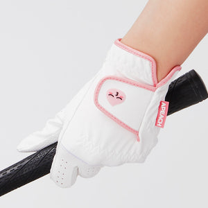 Kakao Friends: Basic women's leather double-handed gloves - Apeach 베이직 여성 합피 양손장갑 - 어피치