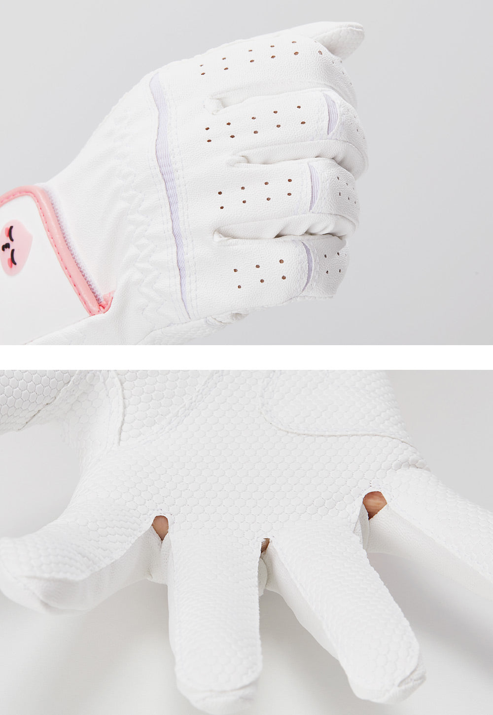 Kakao Friends: Basic women's leather double-handed gloves - Apeach 베이직 여성 합피 양손장갑 - 어피치