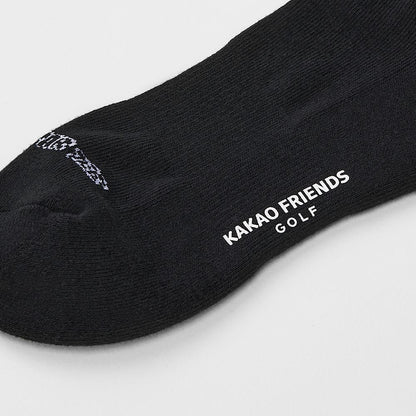 Kakao Friends: Let's Party Men's Medium Neck Socks - Ryan (Black) 렛츠파티 남성 중목 양말 - 라이언 (블랙)