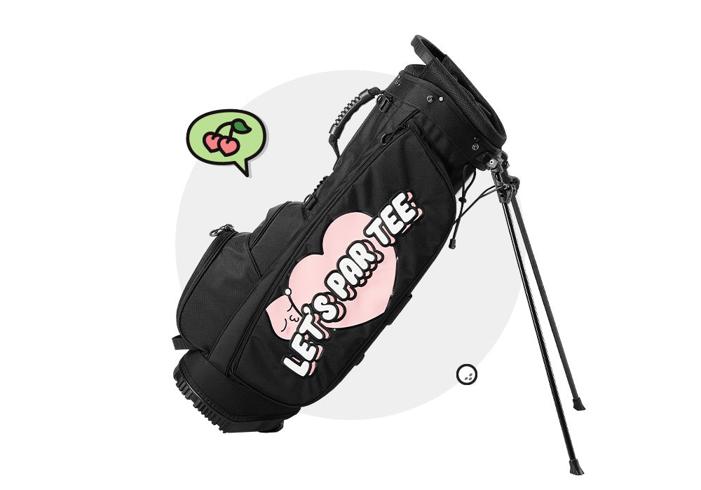 Kakao Friends: Let's Party Stand Caddy Bag - Apeach (Black) 렛츠파티 스탠드 캐디백 - 어피치 (블랙)