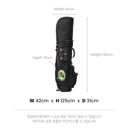 Kakao Friends: Let's Party Stand Caddy Bag - Apeach (Black) 렛츠파티 스탠드 캐디백 - 어피치 (블랙)