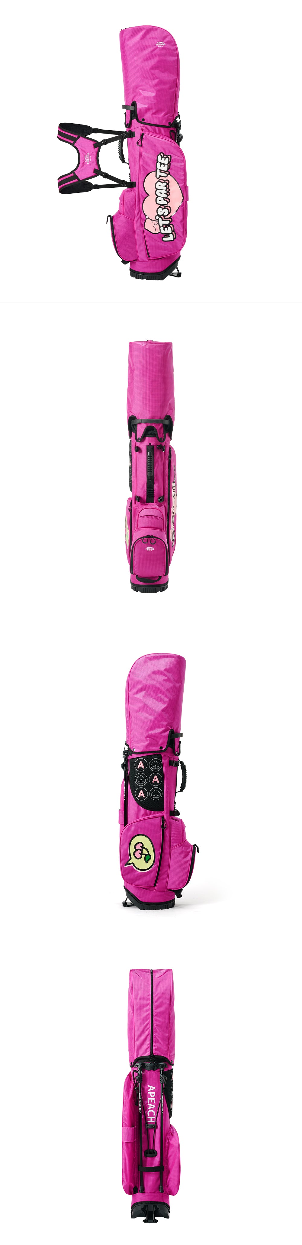 Kakao Friends: Let's Party Stand Caddy Bag - Apeach (Pink) 렛츠파티 스탠드 캐디백 - 어피치(핑크)