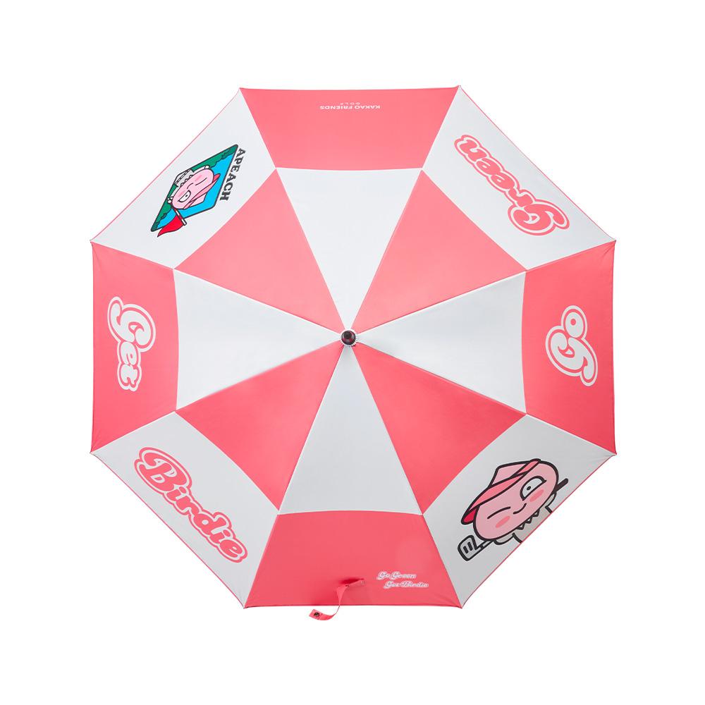Kakao Friends: Gogreen Checker Umbrella – Apeach 고그린 체커 우산 - 어피치