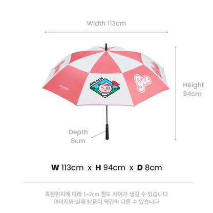 Kakao Friends: Gogreen Checker Umbrella – Apeach 고그린 체커 우산 - 어피치