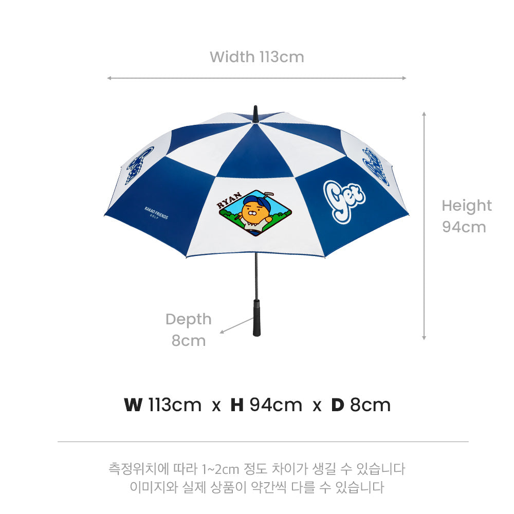 Kakao Friends: Gogreen Checker Umbrella - Ryan 고그린 체커 우산 - 라이언