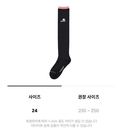 Kakao Friends: Let's Party Cool Over Knee Socks - Apeach (Black) 렛츠파티 냉감 오버 니삭스 - 어피치 (블랙)