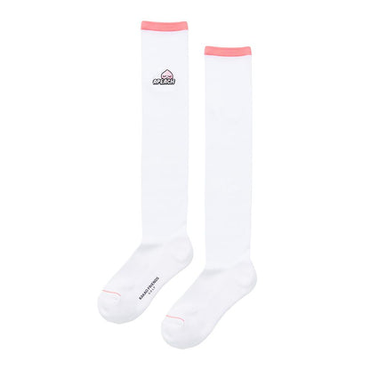 Kakao Friends: Let's Party Cool Over Knee Socks - Apeach (White) 렛츠파티 냉감 오버 니삭스 - 어피치 (화이트)