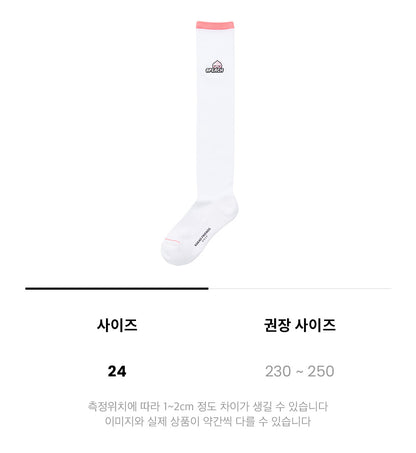 Kakao Friends: Let's Party Cool Over Knee Socks - Apeach (White) 렛츠파티 냉감 오버 니삭스 - 어피치 (화이트)