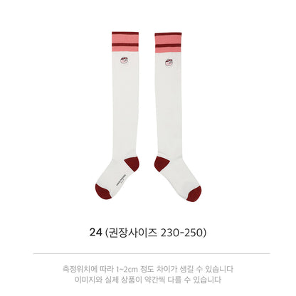 Kakao Friends: Golf Lens Over Knee Socks - Apeach 골프렌즈 오버 니삭스-어피치