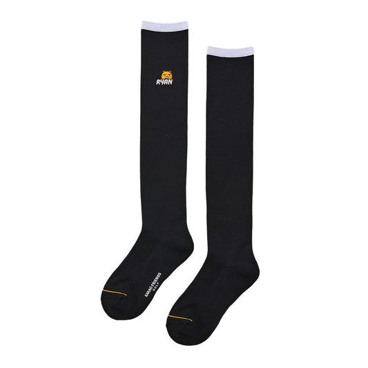 KAKAO FRIENDS: Let's Party Cool Over Knee Socks - Ryan (Black) 렛츠파티 냉감 오버 니삭스 - 라이언(블랙)