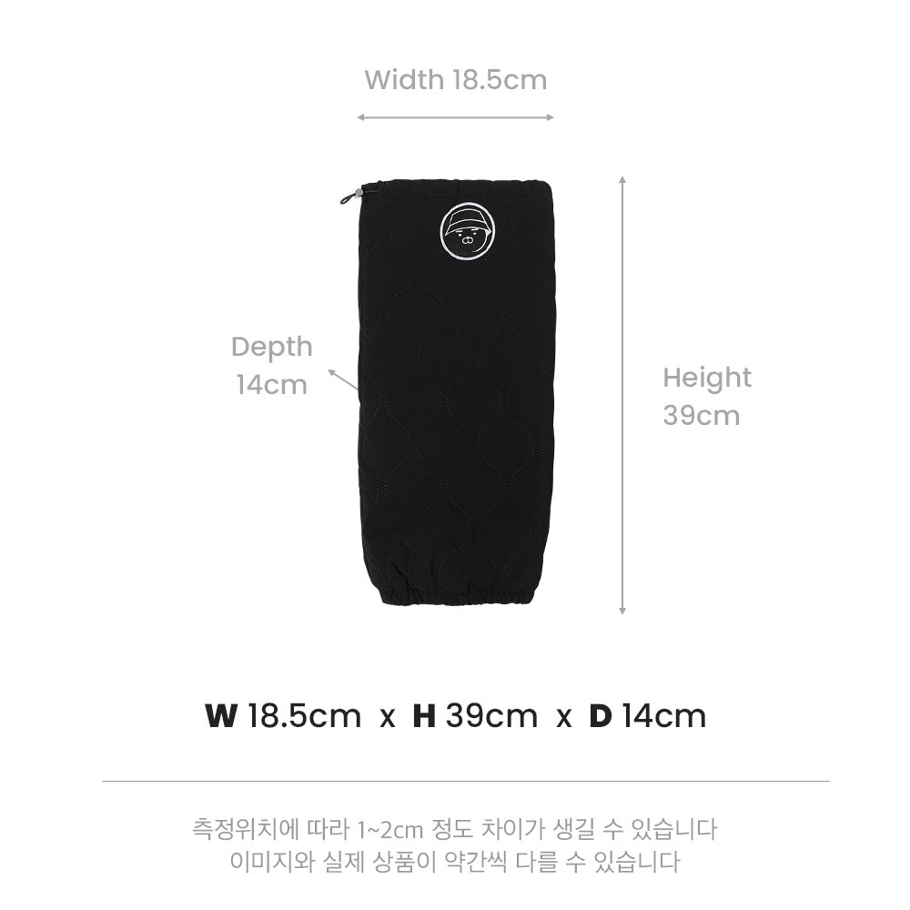 Kakao Friends: Golf Lens Padded Leg Warmer-Ryan (Black) 골프렌즈 패딩 레그 워머-라이언(블랙)