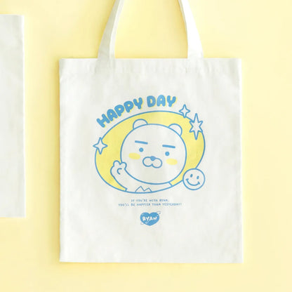 Kakao Friends: Nice Day Eco Bag (Choonsik, Ryan) -  나이스데이 에코백 (춘식이, 라이언)