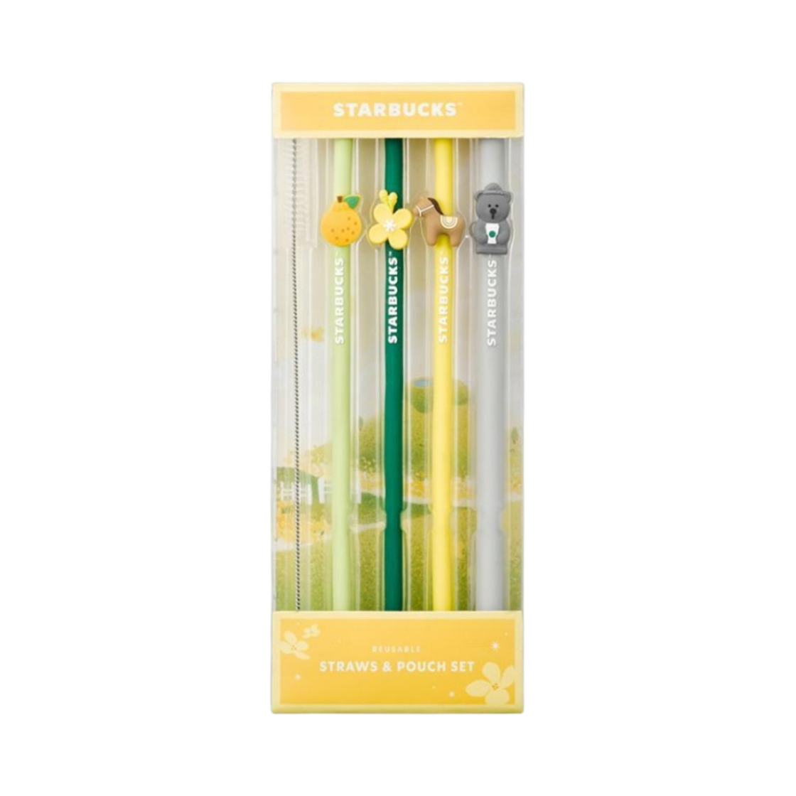 [K-Starbucks] Jeji Island Special Edition Silicon Straw 4pc Set - 스타벅스 제주 스페셜 에디션 실리콘 빨대 4개 세트