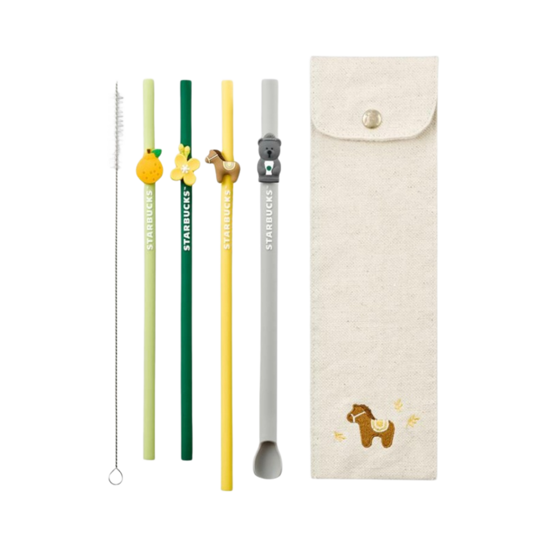 [K-Starbucks] Jeji Island Special Edition Silicon Straw 4pc Set - 스타벅스 제주 스페셜 에디션 실리콘 빨대 4개 세트