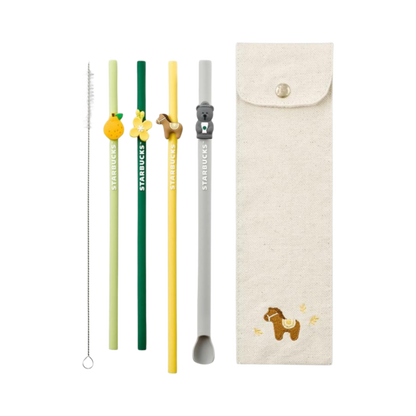 [K-Starbucks] Jeji Island Special Edition Silicon Straw 4pc Set - 스타벅스 제주 스페셜 에디션 실리콘 빨대 4개 세트