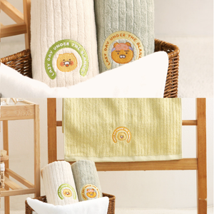 KAKAO FREINDS - Premium Towel Set (Ryan & Choonsik) - 40cm x 80cm (15.8