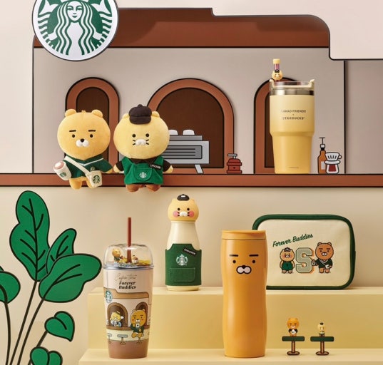 新品　韓国　スターバックス×カカオフレンズ キーチェーン2点セット K- Starbucks x Kakao Friends] My Buddy Ryan Keychain - 한국