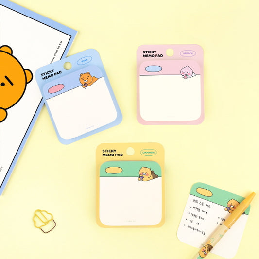 [KAKAO FRIENDS] Round Sticky Notes Set Ryan & Apeach & Choonsik 3 piece - 라운드 포스트잇(점착 메모지) 세트