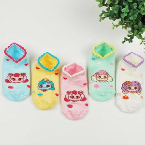 Catch Tiniping Kids Non-Slip Socks 5pcs Set 새콤달콤 캐치티니핑 아동용 미끄럼방지 발목 양말 5족 세트