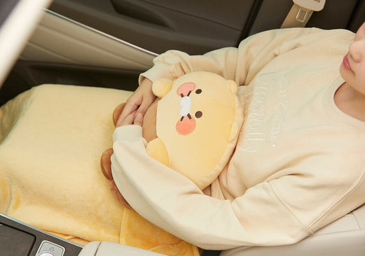 Kakao Friends: Car Cushion Blanket Choonsik 포근한 차량용 쿠션 담요 춘식이